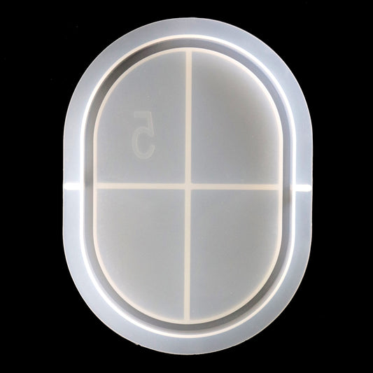Silikonform Ovale Tablett ca. 14,5 cm x 10,5 cm mir rand