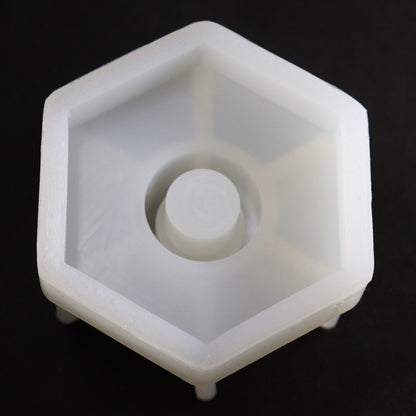 Gießform Kerzenhalter für Stabkerzen Hexagon Form 