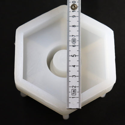 Hexagon Kerzenhalter Kerzenständer Silikonform für Raysin, Beton ca. 8 x 9 cm