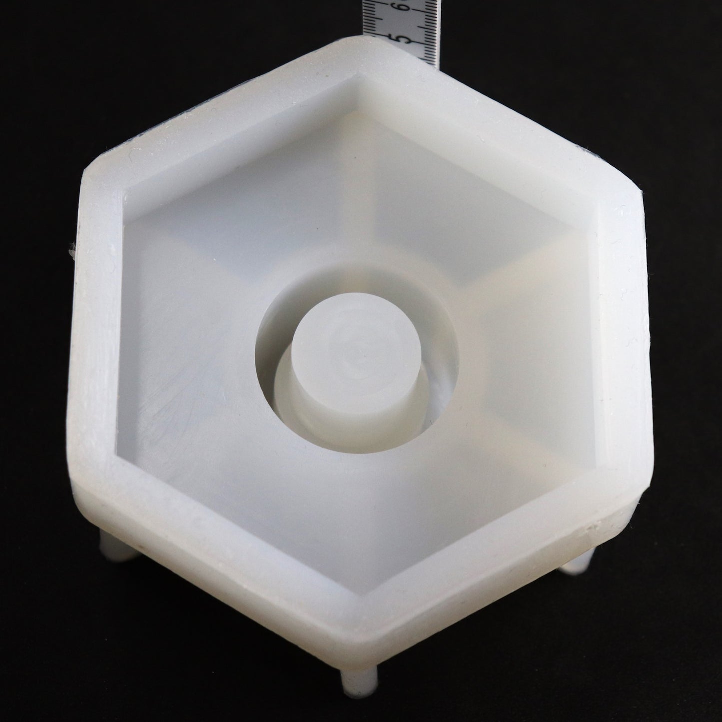 Hexagon Kerzenhalter Kerzenständer Silikonform für Raysin, Beton ca. 8 x 9 cm