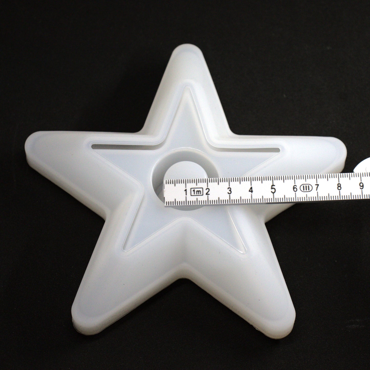 Silikonform Stabkerzen Stern Teller Kerzenhalter Gießform für Raysin ca. 14 cm