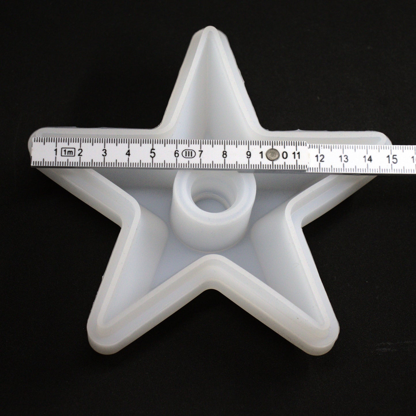 Silikonform Stabkerzen Stern Teller Kerzenhalter Gießform für Raysin ca. 14 cm