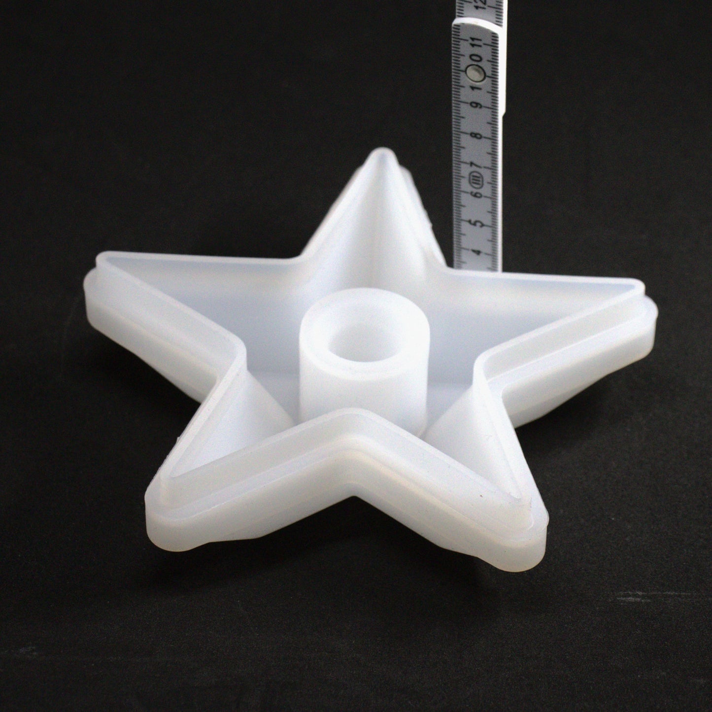 Silikonform Stabkerzen Stern Teller Kerzenhalter Gießform für Raysin ca. 14 cm