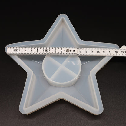 Silikonform Kerzenhalter Stern Gießform Kerzenteller für Raysin ca 18 cm