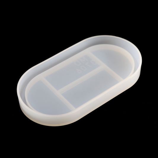 Silikonform Ovale Tablett Form mit Rand Gießform für Gießpulver wie Jesmonite, Raysin, Feinbeton