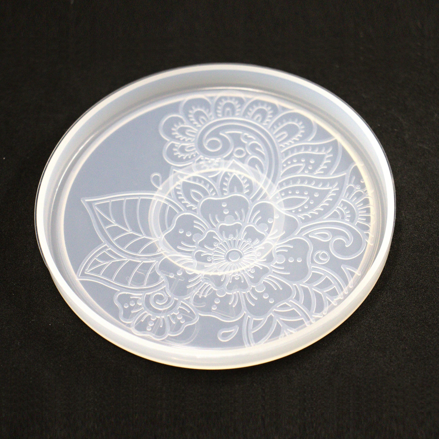 Silikonform Blumen Muster Untersetzer runde Gießform ca. 10 cm