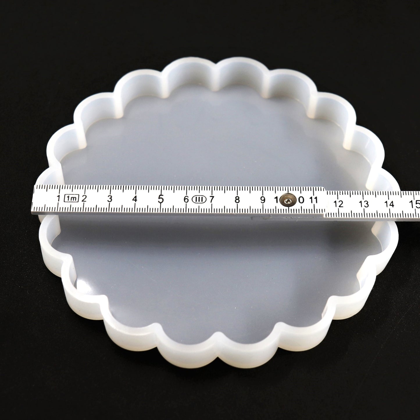 Silikonform rund geriffelt Tablett Untersetzer Gießform ca. 14 cm