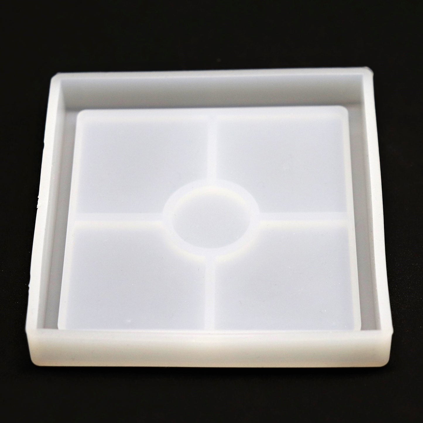 Silikonform quadratischer Untersetzer 10 cm mit Rand Gießform