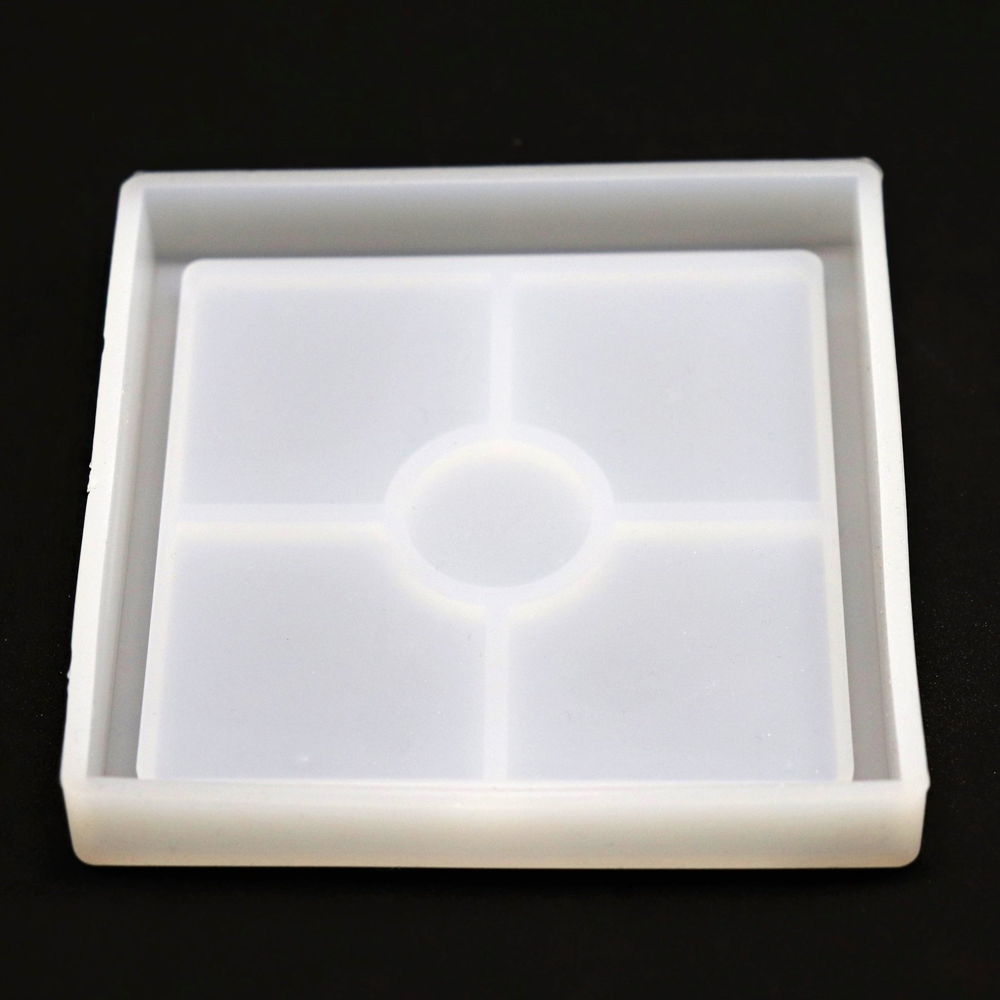 Silikonform quadratischer Untersetzer 10 cm mit Rand Gießform