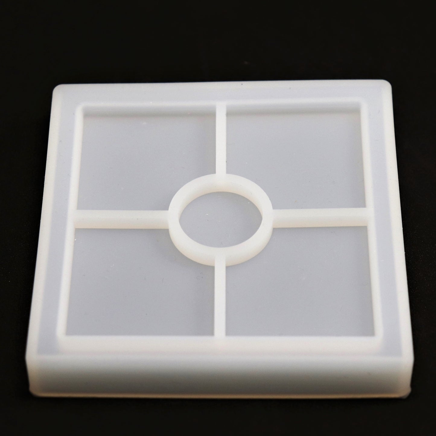 Silikonform quadratisch Untersetzer mit Rand Gießform für Raysin ca. 10 cm