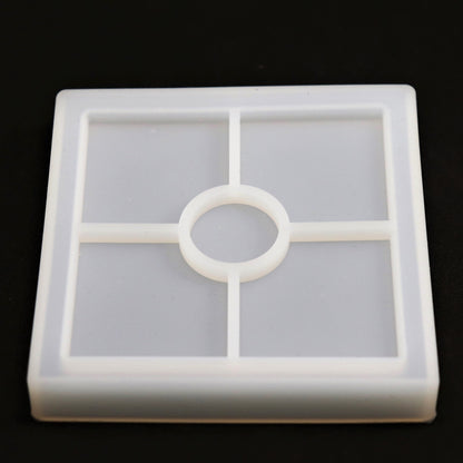 Silikonform quadratisch Untersetzer mit Rand Gießform für Raysin ca. 10 cm