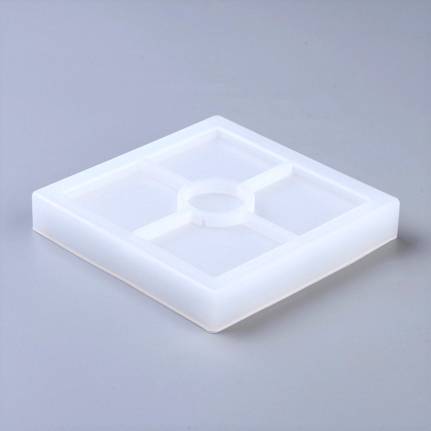 Silikonform quadratisch Untersetzer mit Rand Gießform für Raysin ca. 10 cm
