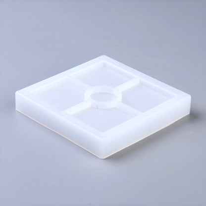 Silikonform quadratisch Untersetzer mit Rand Gießform für Raysin ca. 10 cm