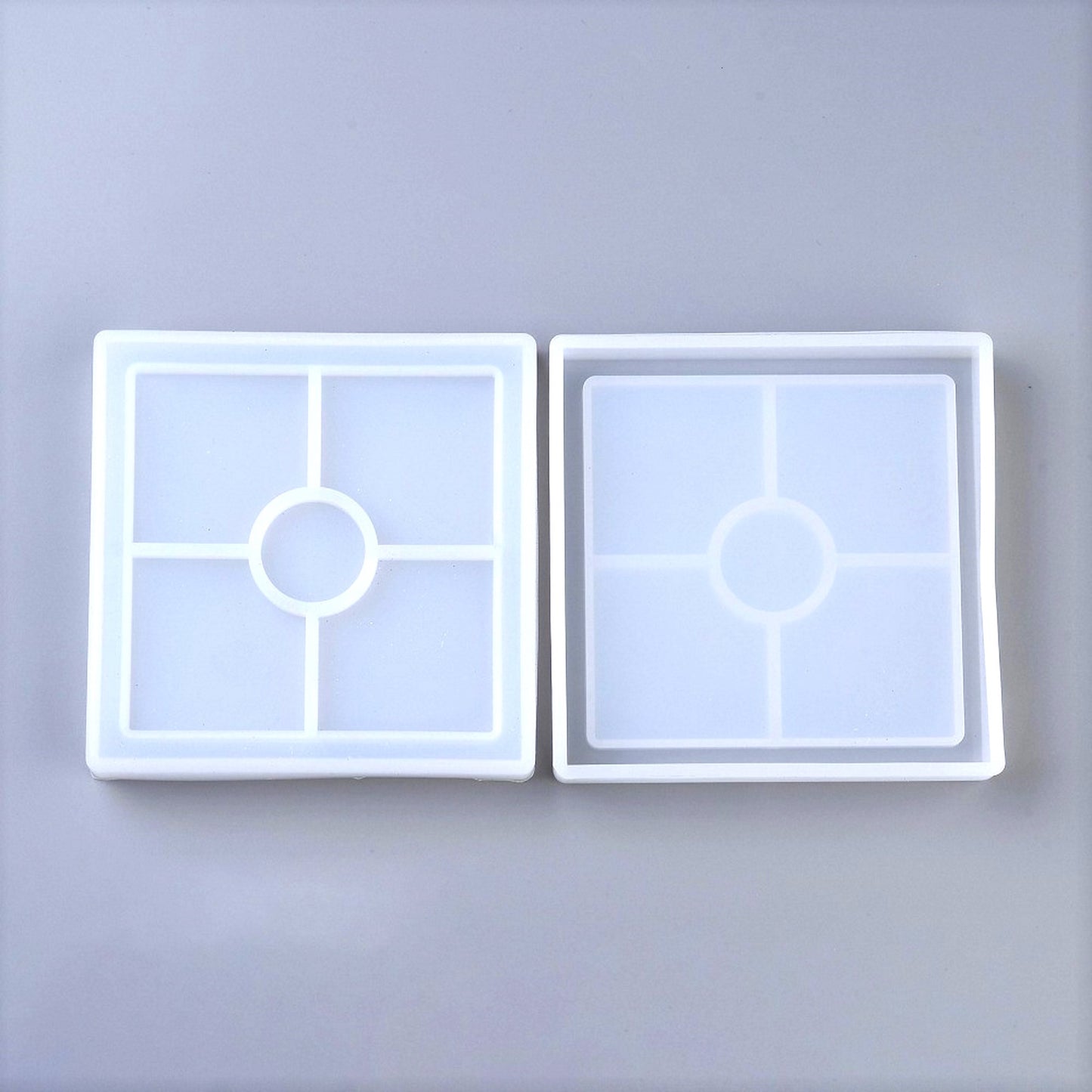 Silikonform quadratisch Untersetzer mit Rand Gießform für Raysin ca. 10 cm