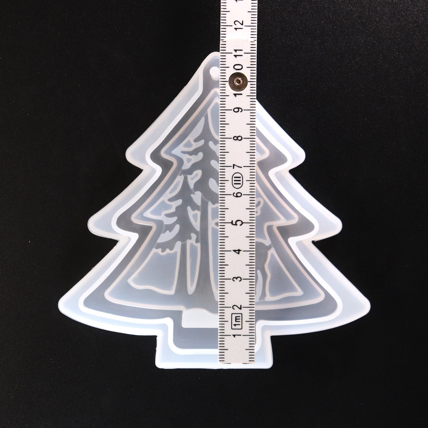 Silikonform Weihnachtsmotiv Tannenbaum Anhänger Gießform für Gießpulver ca. 11cm