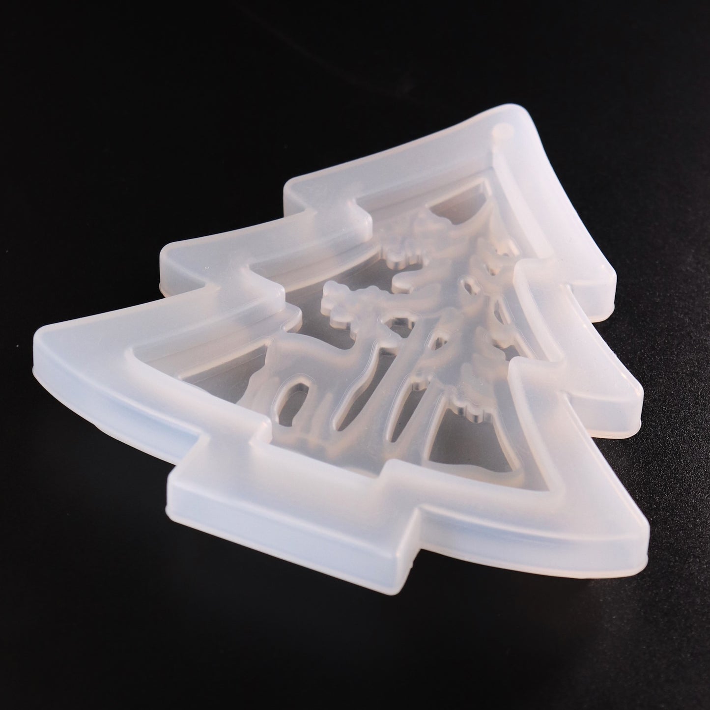 Silikonform Weihnachtsmotiv Tannenbaum Anhänger Gießform für Gießpulver ca. 11cm