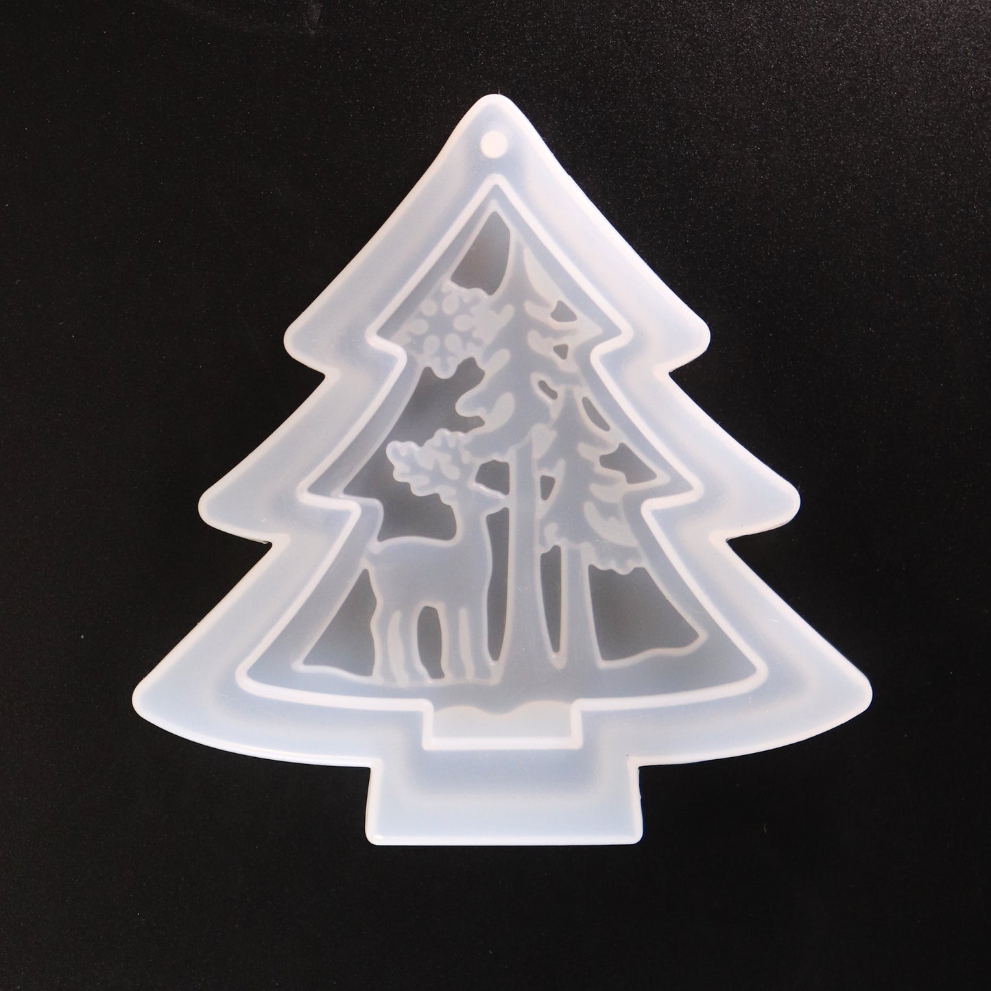 Silikonform Weihnachtsmotiv Tannenbaum Anhänger Gießform für Gießpulver ca. 11cm