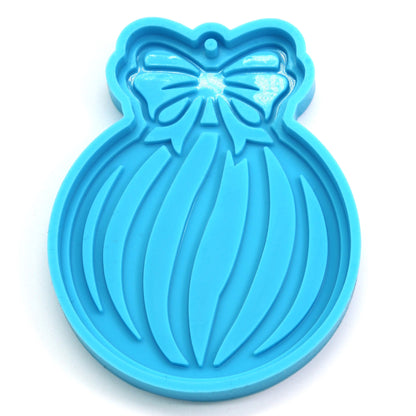 Silikonform Weihnachtskugel mit Schleife Gießform