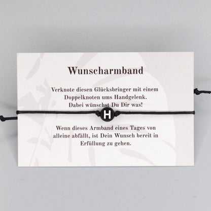 Wunscharmband mit Wunschbuchstabe H aus Acryl. Geschenkideen. Freundschaftsarmbänder. Kleine Geschenke.