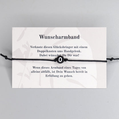 Wunscharmband mit Wunschbuchstabe O aus Acryl. Geschenkideen. Freundschaftsarmbänder. Kleine Geschenke.