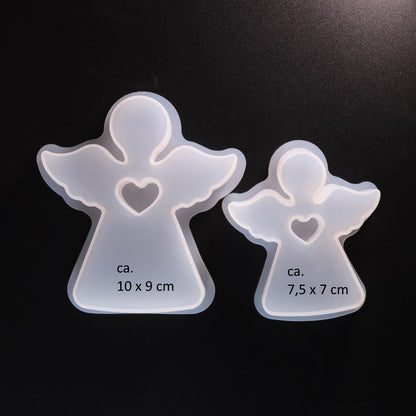 Silikonform Engel mit Herz Gießform Schutzengel Form für Gießpulver ca. 10 cm
