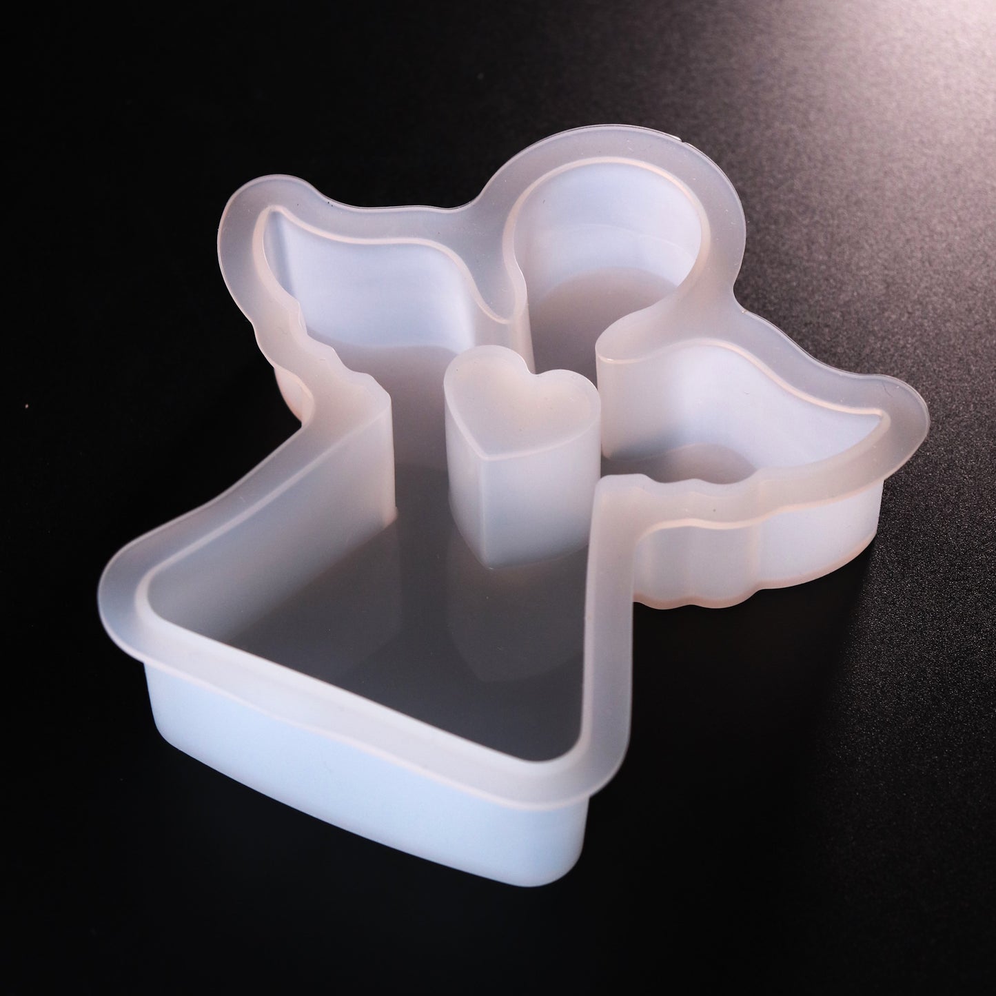 Silikonform Engel mit Herz Gießform Schutzengel Form für Gießpulver ca. 10 cm