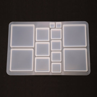 Silikonform Quadratisch Gießform Cabochons für Resin, Raysin ca. 1 bis 5 cm
