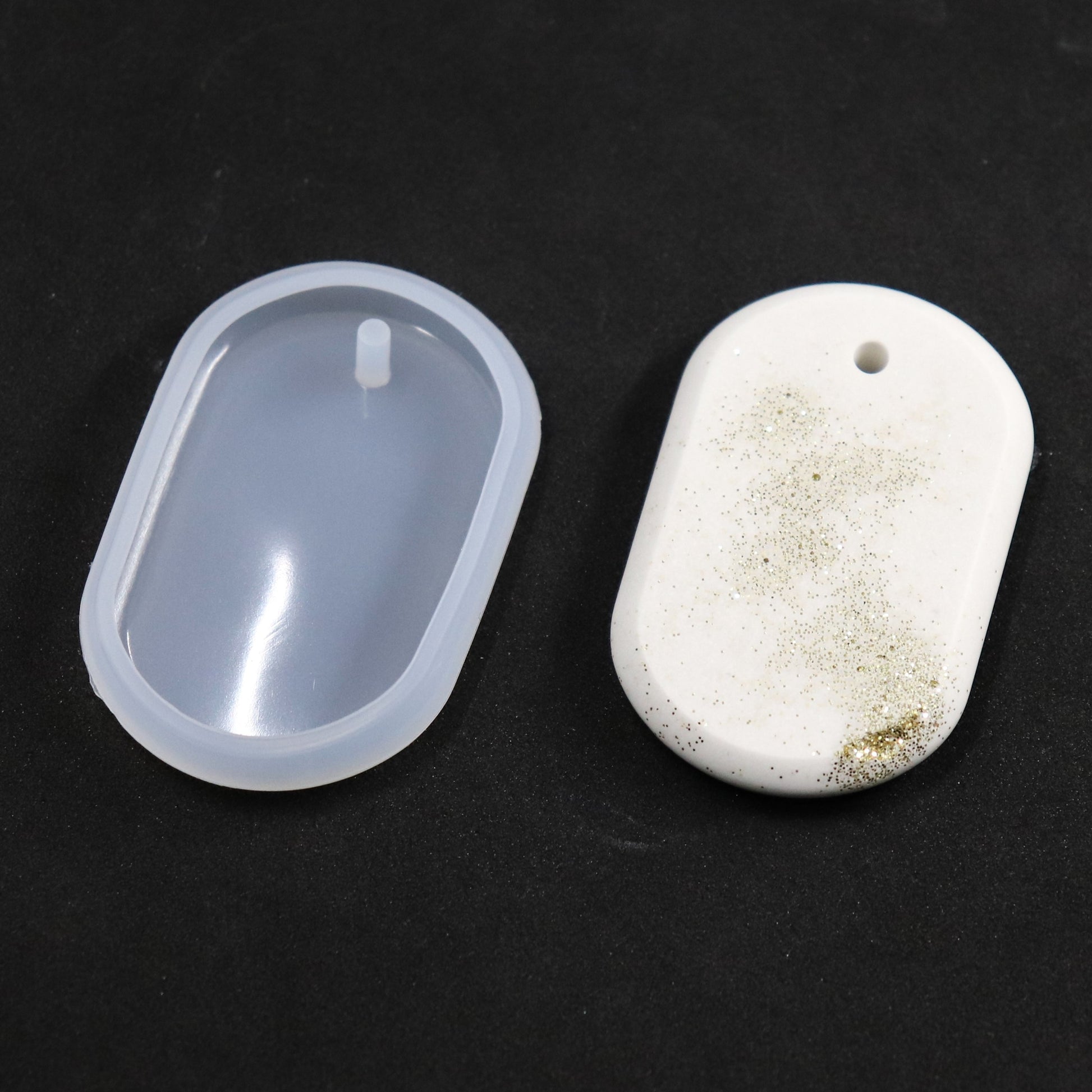 Silikonform Anhänger Oval abgerundet für Schmuck