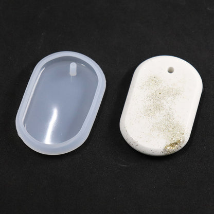 Silikonform Anhänger Oval abgerundet für Schmuck