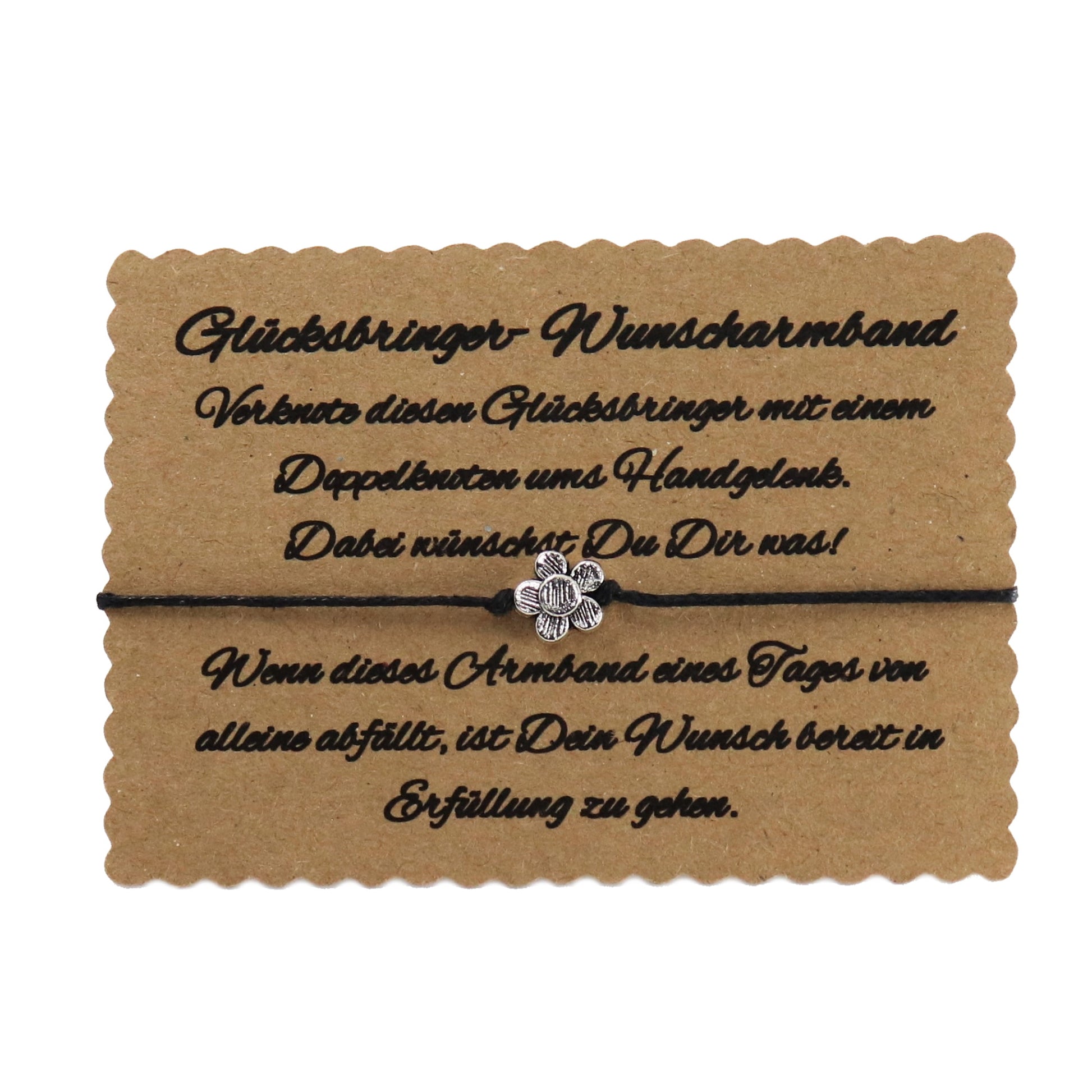 Wunscharmband mit Blume Mitbringsel Geschenkidee Wichtelgeschenk