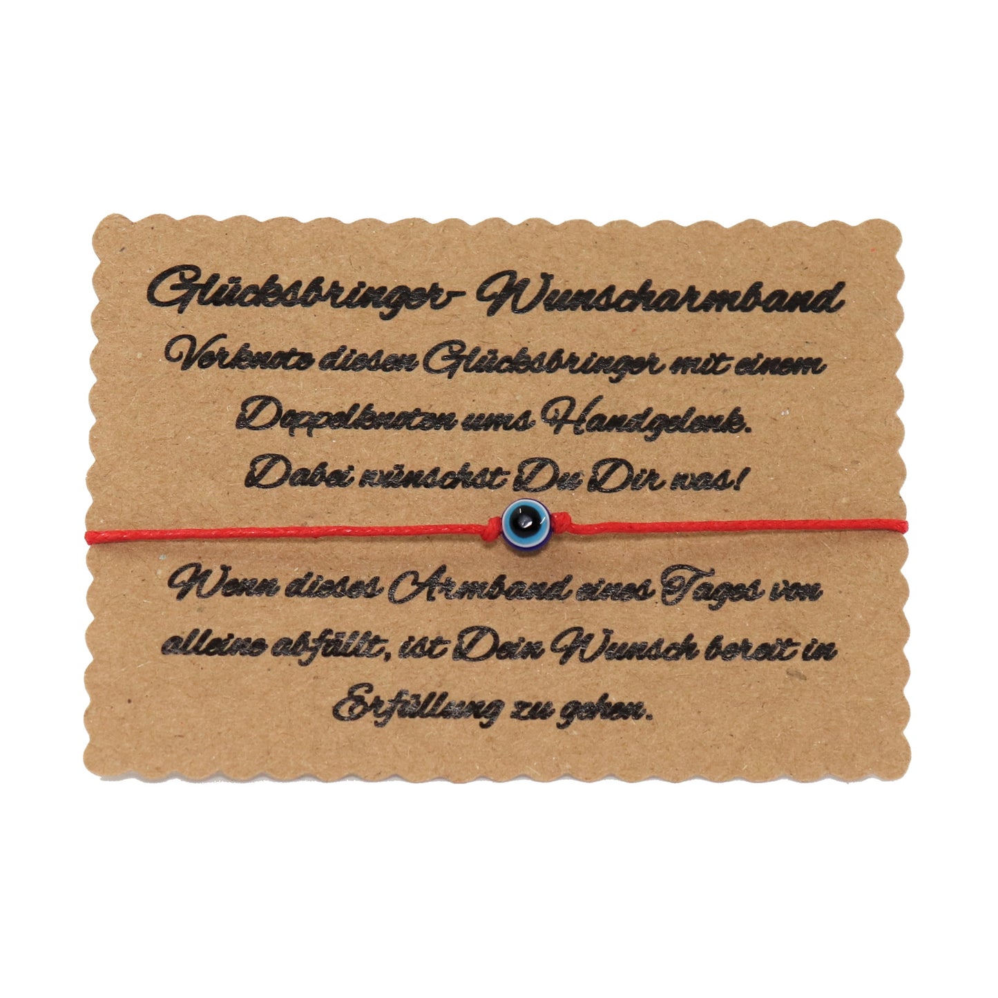 boasicea Wunscharmband Glücksbringer mit Evil Eye - Rot