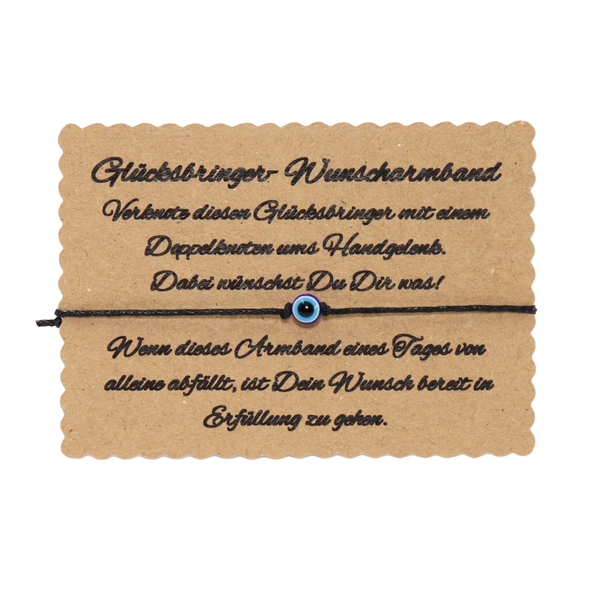 Evil Eye Wunscharmband in Schwarz. Geschenke unter 5 Euro