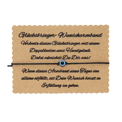 Evil Eye Wunscharmband in Schwarz. Geschenke unter 5 Euro