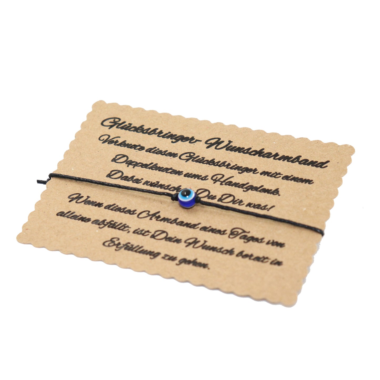 boasicea Wunscharmband Glücksbringer mit Evil Eye - Schwarz