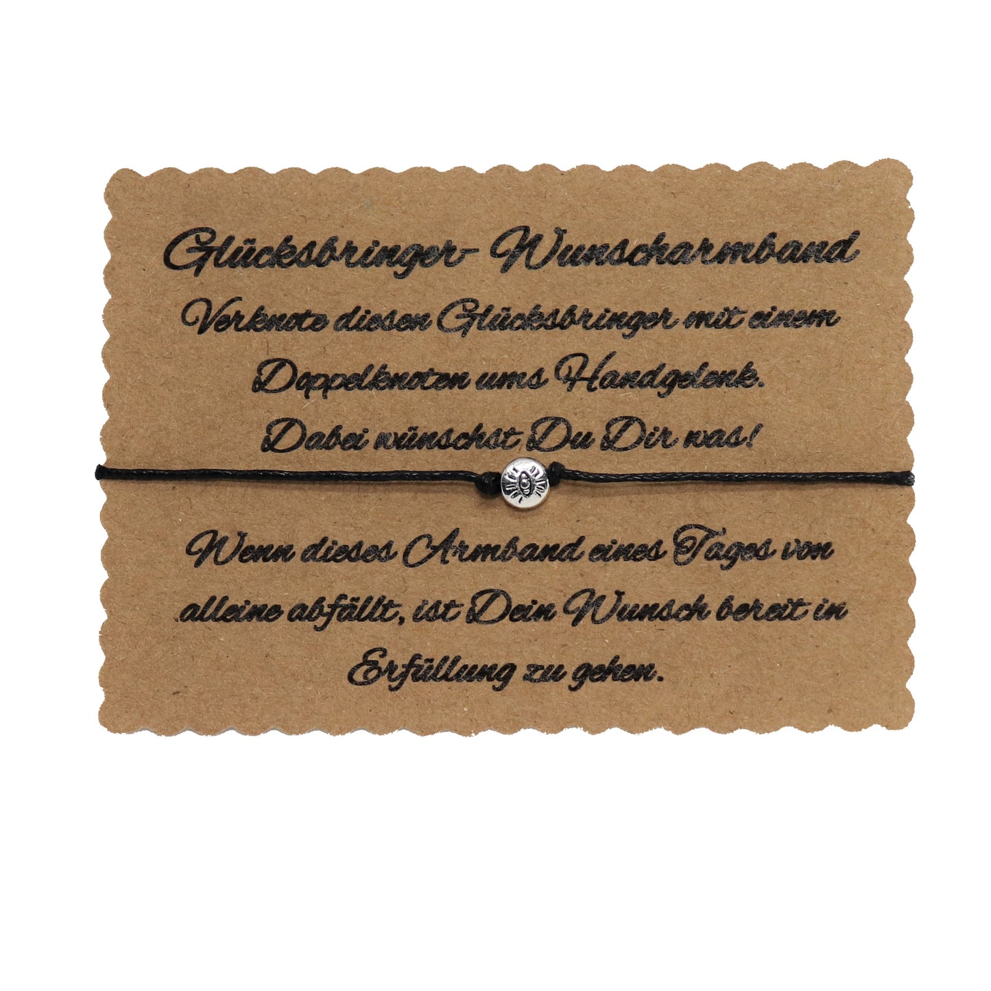 boasicea Wunscharmband Glücksbringer mit Evil Eye Auge - Schwarz