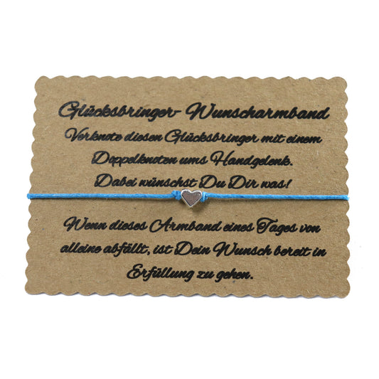 Wunscharmband mit Herz in blau