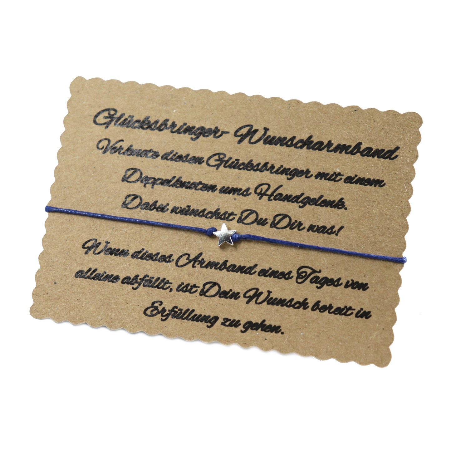 boasicea Wunscharmband Glücksbringer mit Stern - Dunkelblau