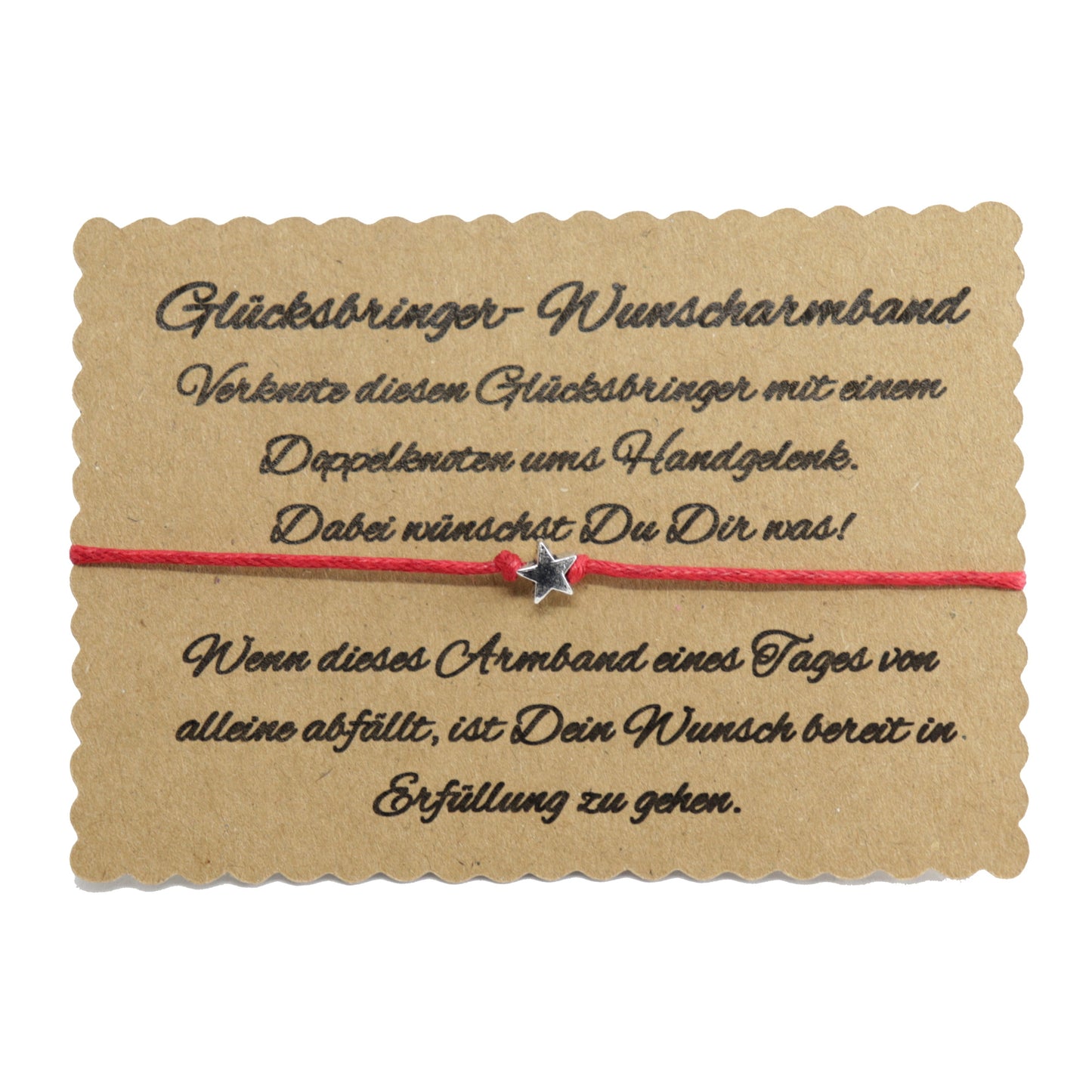 boasicea Wunscharmband Glücksbringer mit Stern - Rot