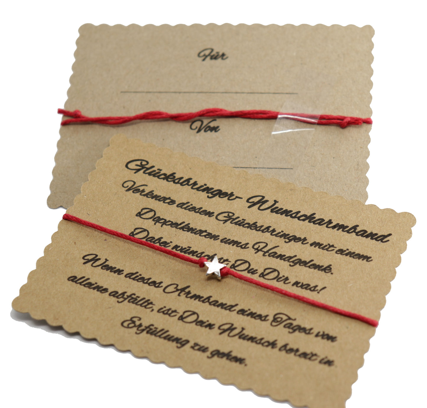 boasicea Wunscharmband Glücksbringer mit Stern - Rot