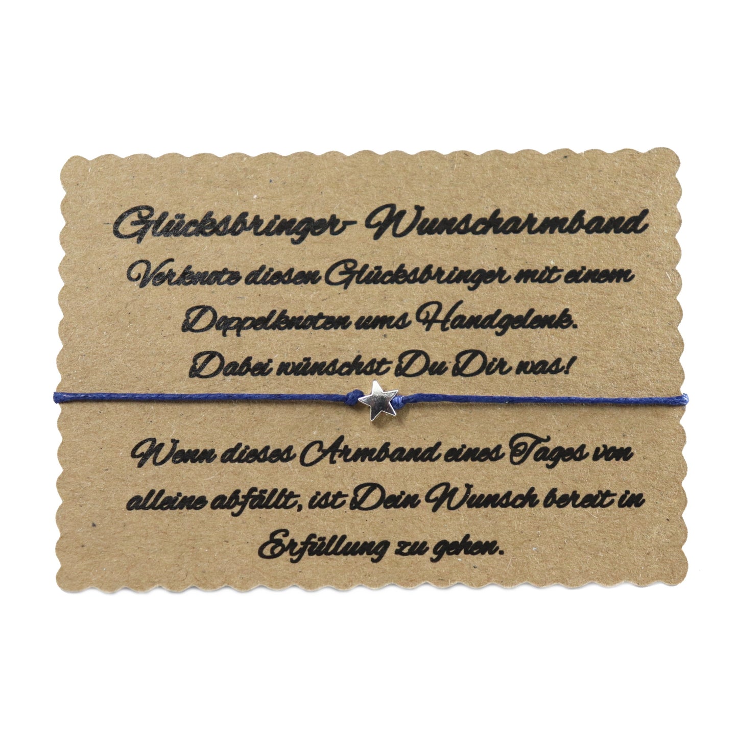 boasicea Wunscharmband Glücksbringer mit Stern - Dunkelblau